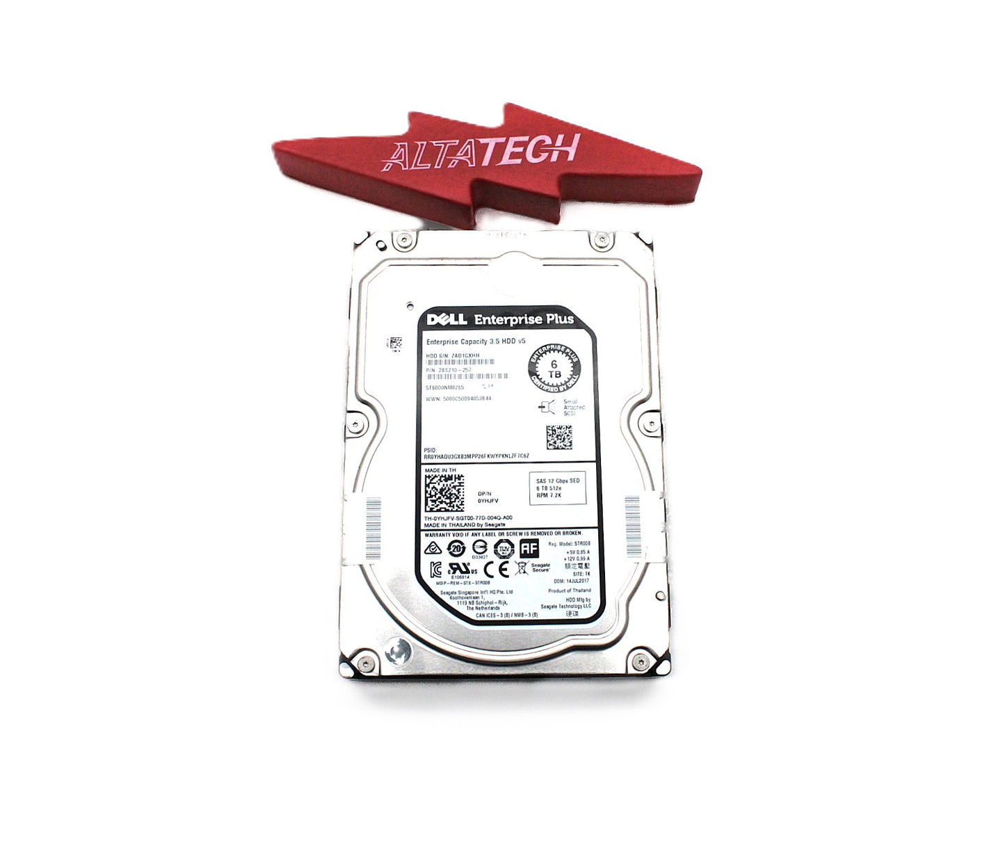 Dell YHJFV 6TB 7.2K SAS 3.5 12G ST6000NM02 SED, Used