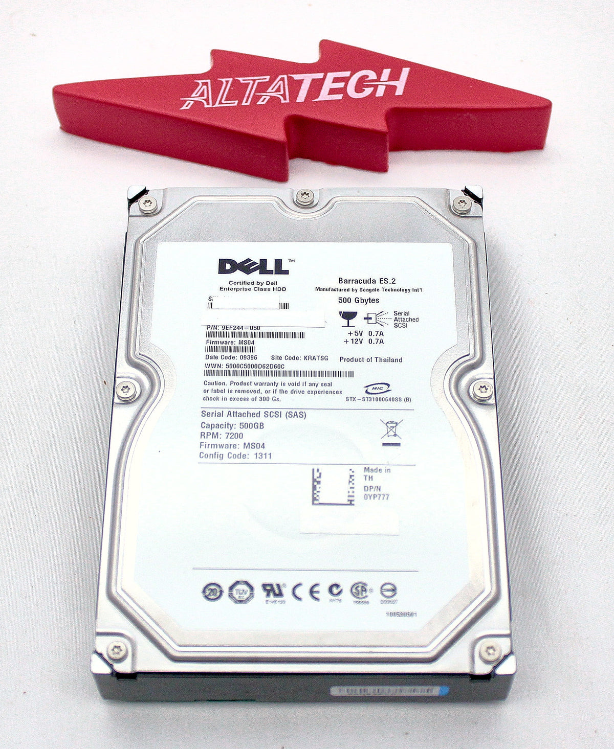 Dell YP777 500GB 7.2K SAS 3.5 3G ST3500620SS, Used