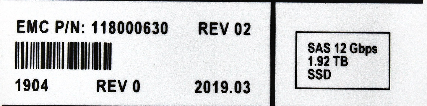 EMC 118000630 1.92TB SSD 12GB 2.5 SAS SSD FOR VNX, Used