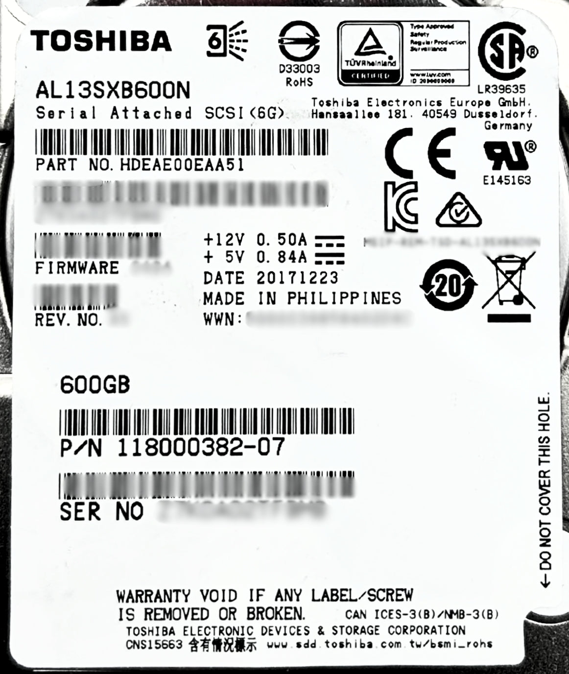 EMC HDEAE00EAA51 600GB 15K SAS 2.5/3.5 6G VMAX, Used