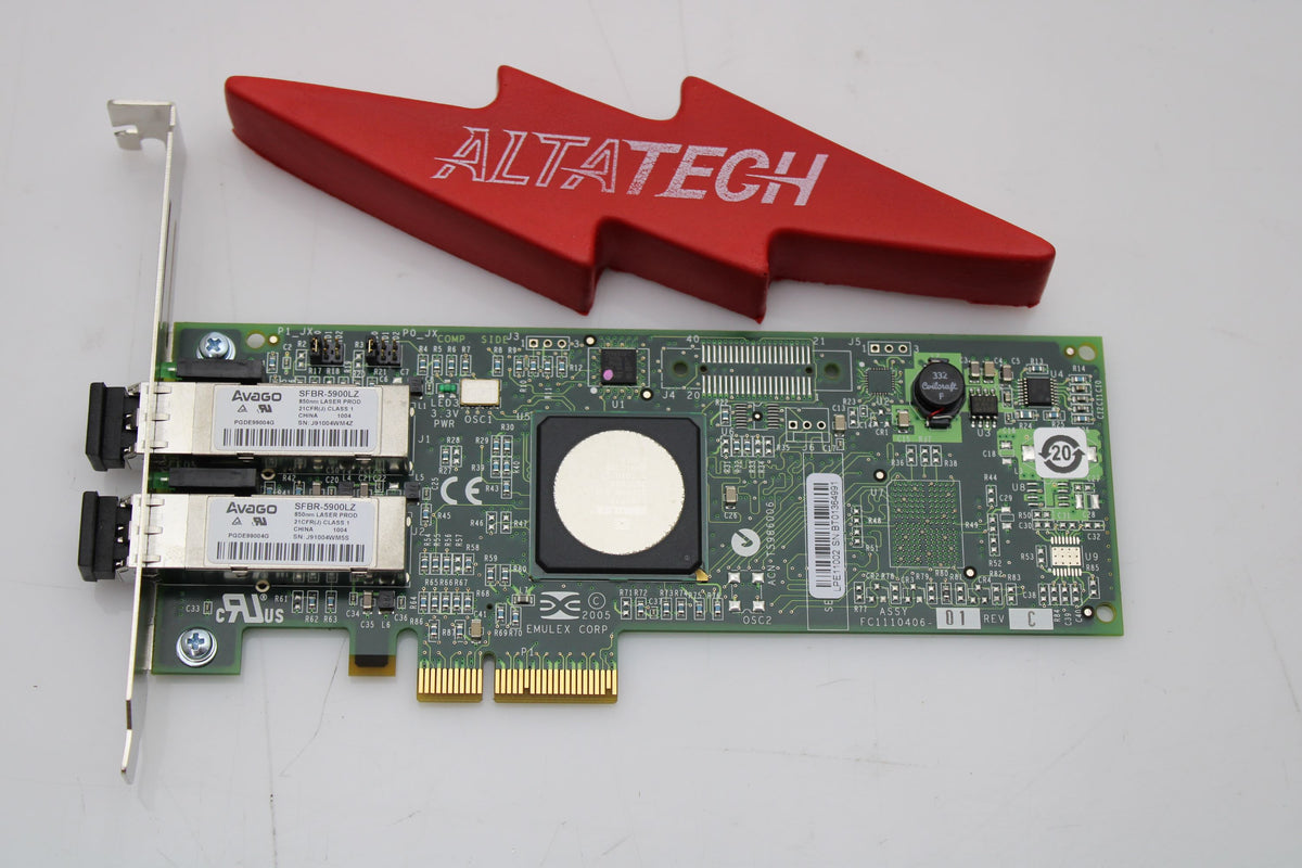 Emulex LPE11002 Emulex LPE11002 4GB Dual Port Fibre Channel PCI -X Express HBA Host Bus Adapter, Used