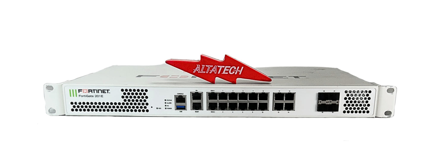 Fortinet FG-201E 14 Port GbE 4 Port SFP Security Firewall, Used