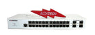 Fortinet FS-124E FORTISWITCH 124E 24-Port 1G POE Managed Ethernet Switch, Used