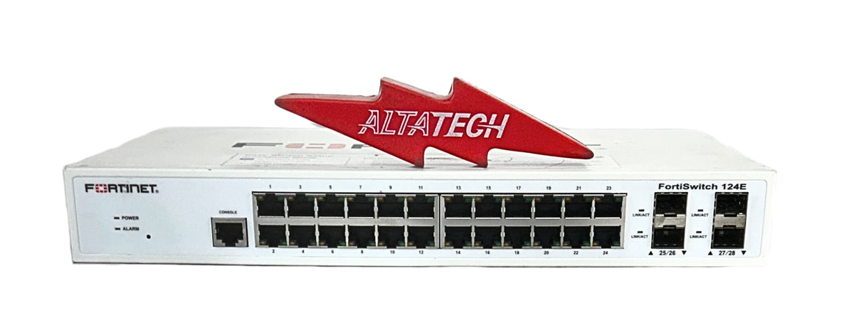 Fortinet FS-124E FORTISWITCH 124E 24-Port 1G POE Managed Ethernet Switch, Used