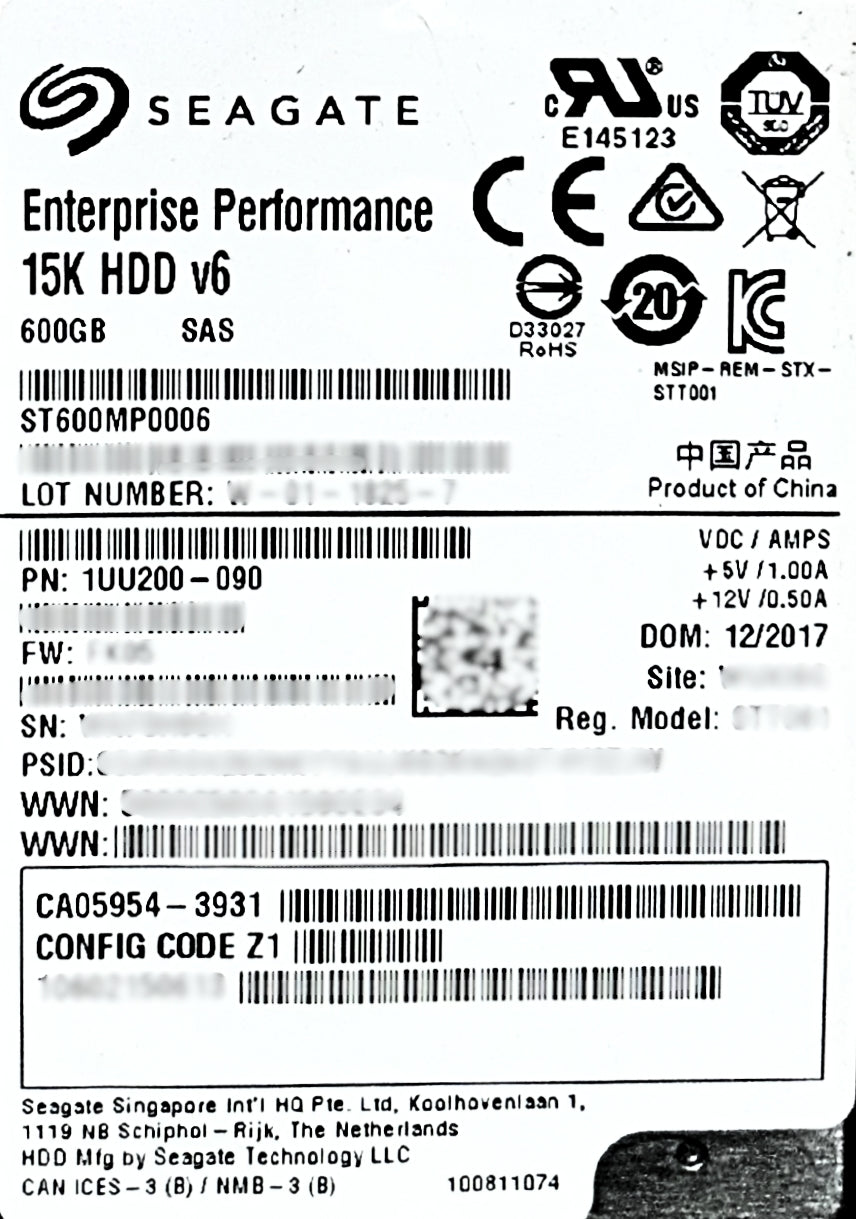 Fujitsu CA05954-3931 600GB 15K SAS 3.5 6G HDD, Used