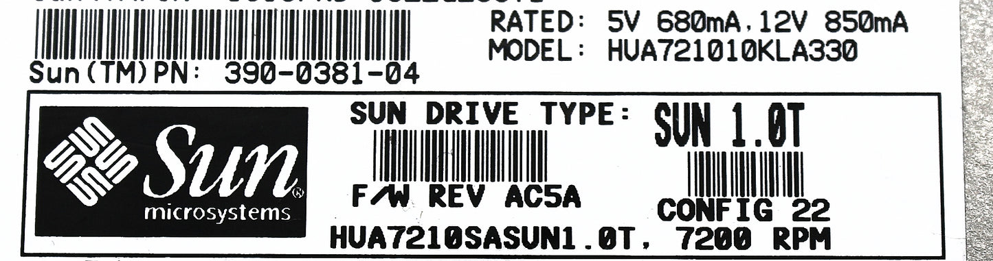 Hitachi HUA721010KLA330 1TB 7.2K SATA 3.5 3G HUA721010KLA33, Used