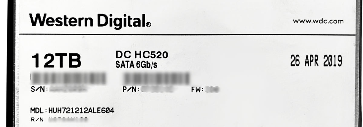 Hitachi HUH721212ALE604 HGST 12TB 7.2K RPM 3.5" LFF 6GB/s SATA  , Used