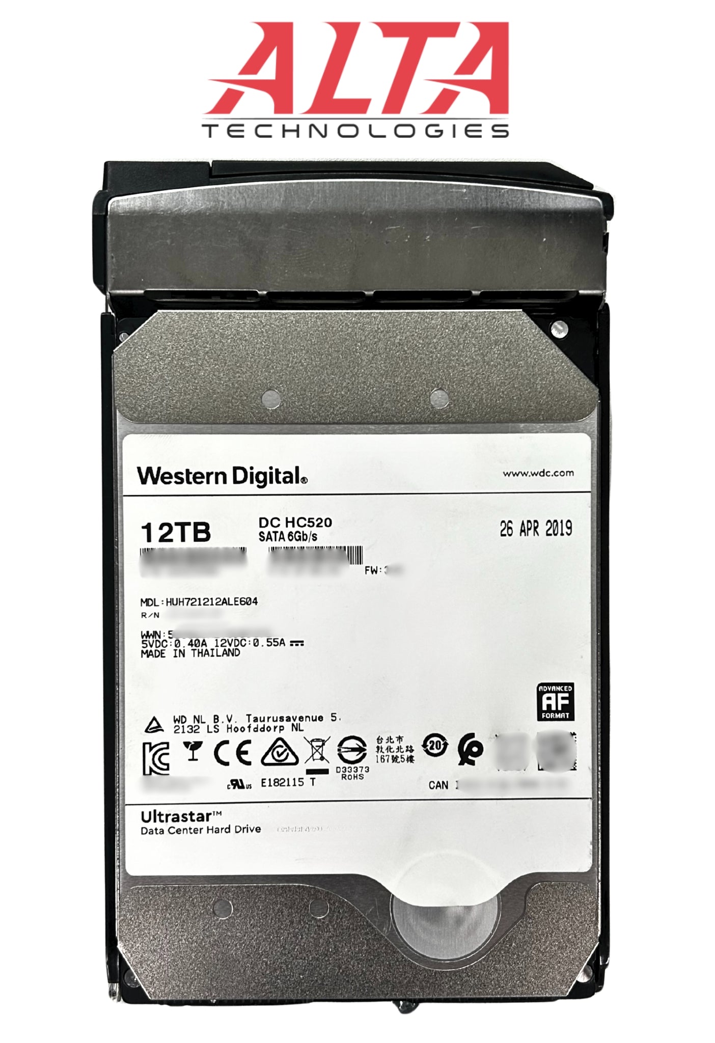 Hitachi HUH721212ALE604 HGST 12TB 7.2K RPM 3.5" LFF 6GB/s SATA  , Used