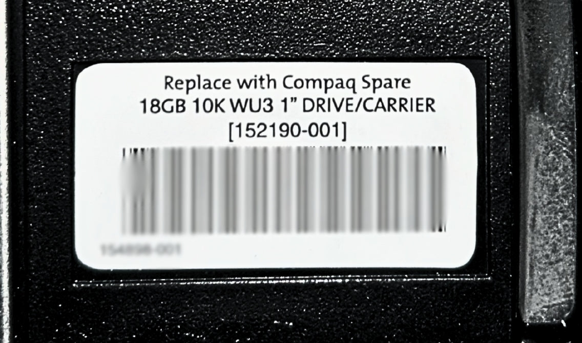 HP 152190-001 18.2GB 10K ULTRA-3 3.5" SCSI HDD, Used