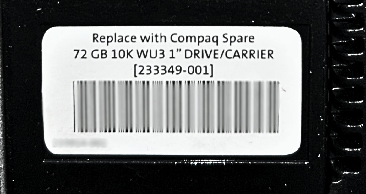 HP 233349-001 72GB 10K 3.5" ULTRA3 DRIVE, Used