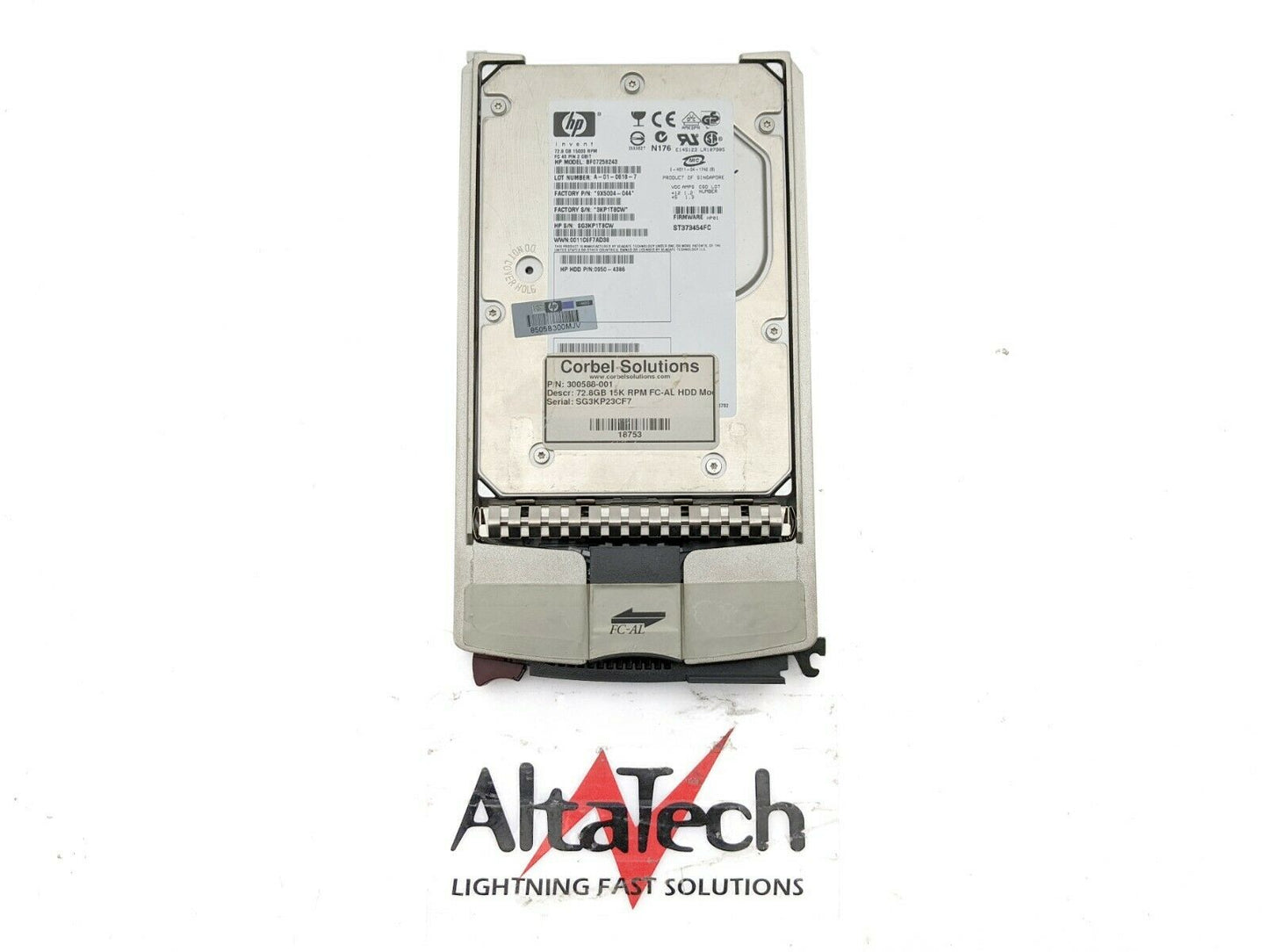 HP 300588-001 72.8GB 15K RPM 3.5" Fibre Channel Hard Drive, Used