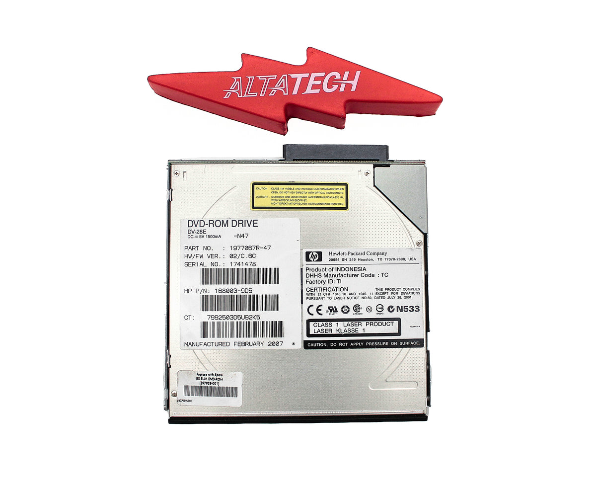 HP 397928-001 Slimline 24X / 8X CD / DVD-ROM Optical Disk Drive, Used