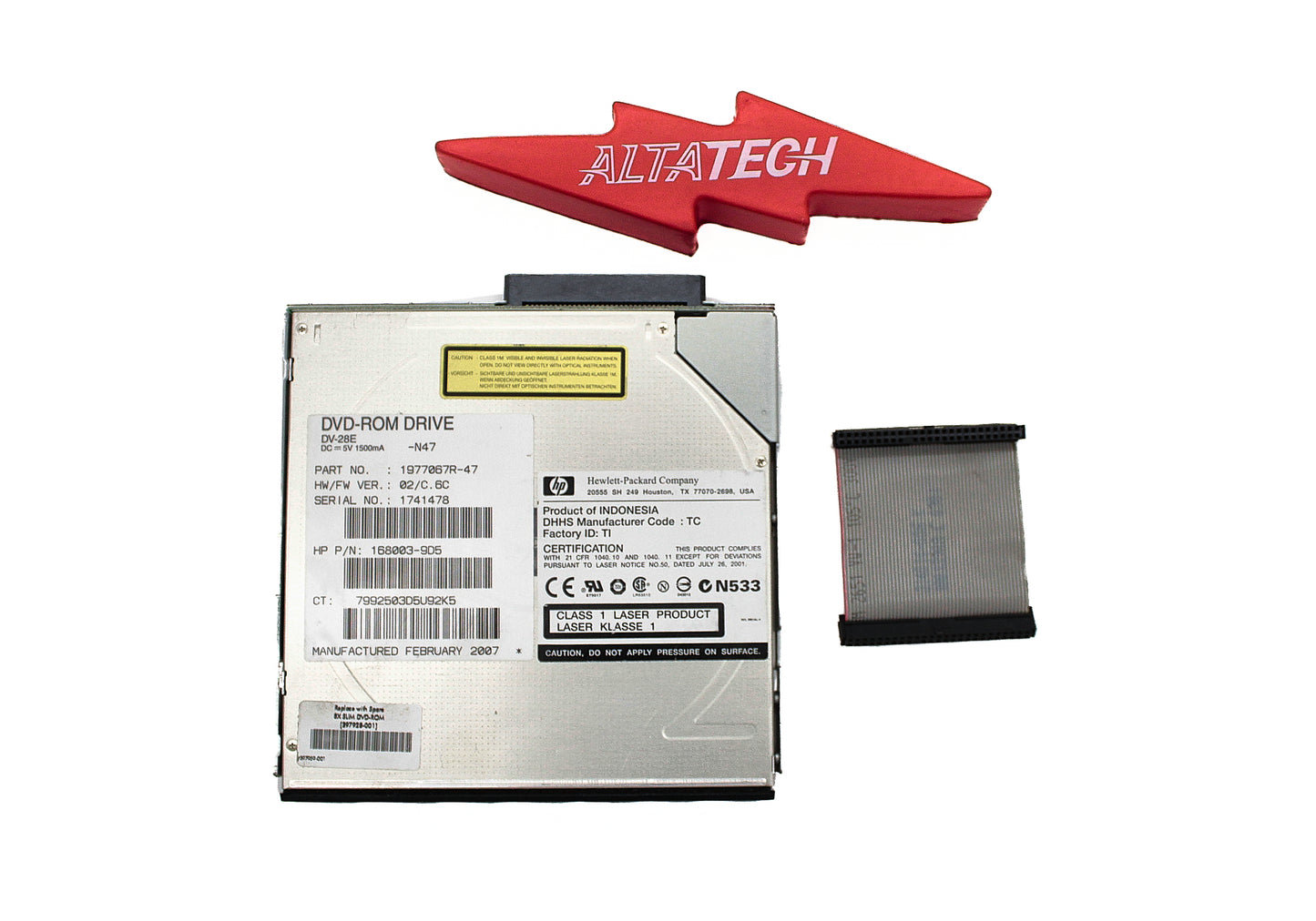 HP 397928-001 Slimline 24X / 8X CD / DVD-ROM Optical Disk Drive, Used