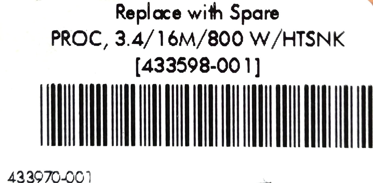 HP 433598-001 DUAL-CORE 64-BIT INTEL XEON  , Used