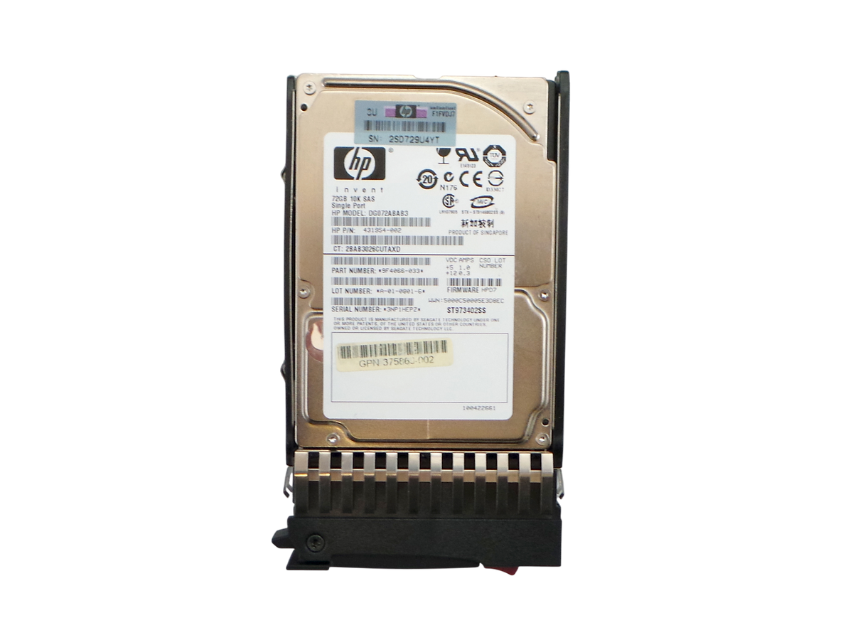 HP 434916-001 HP 72GB 10k 3g SAS SFF HDD, Used