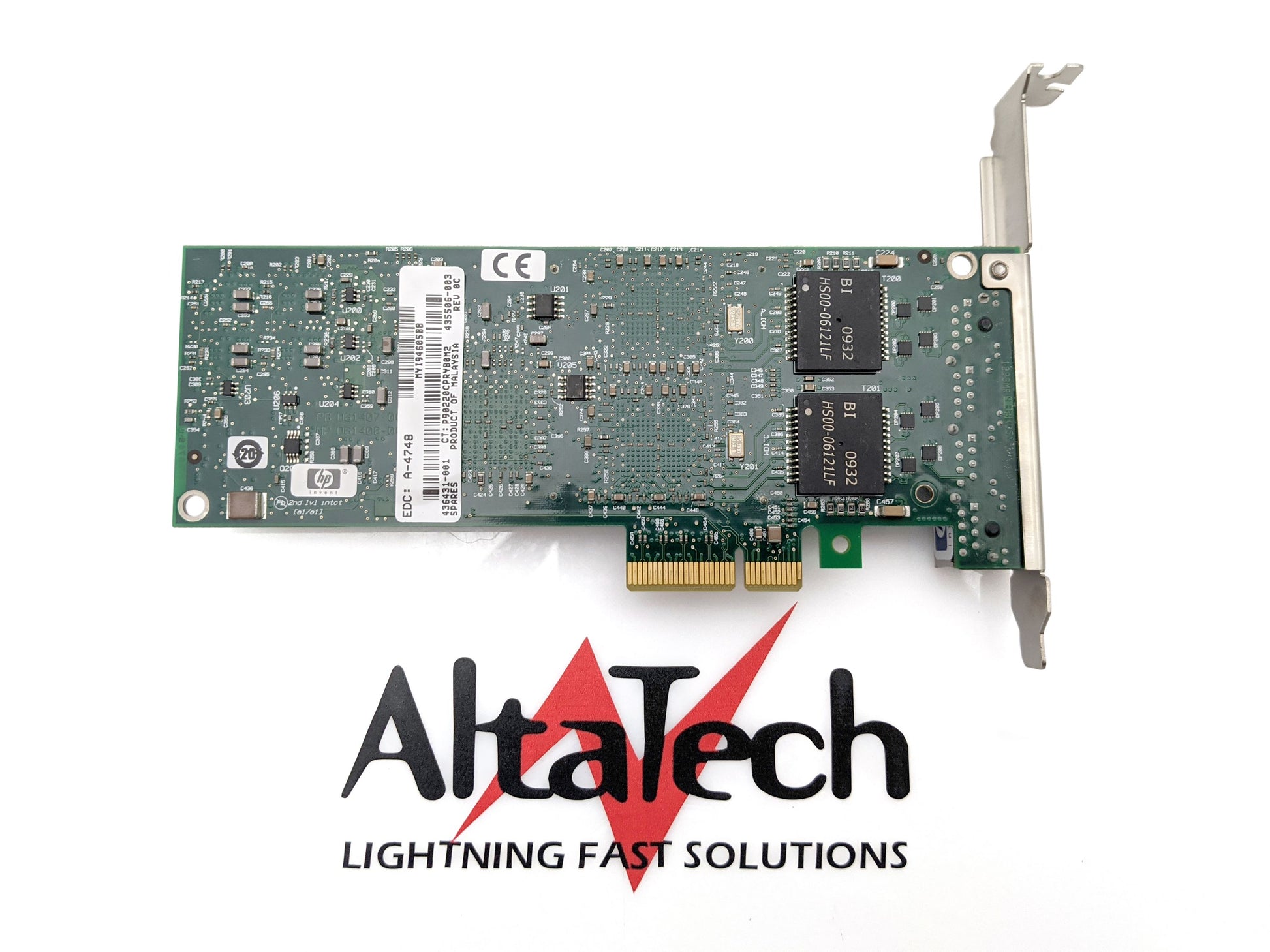 HP 436431-001 NC364T PCI-e Quad Gigabit Server Adapter for DL/ML/SL, Used