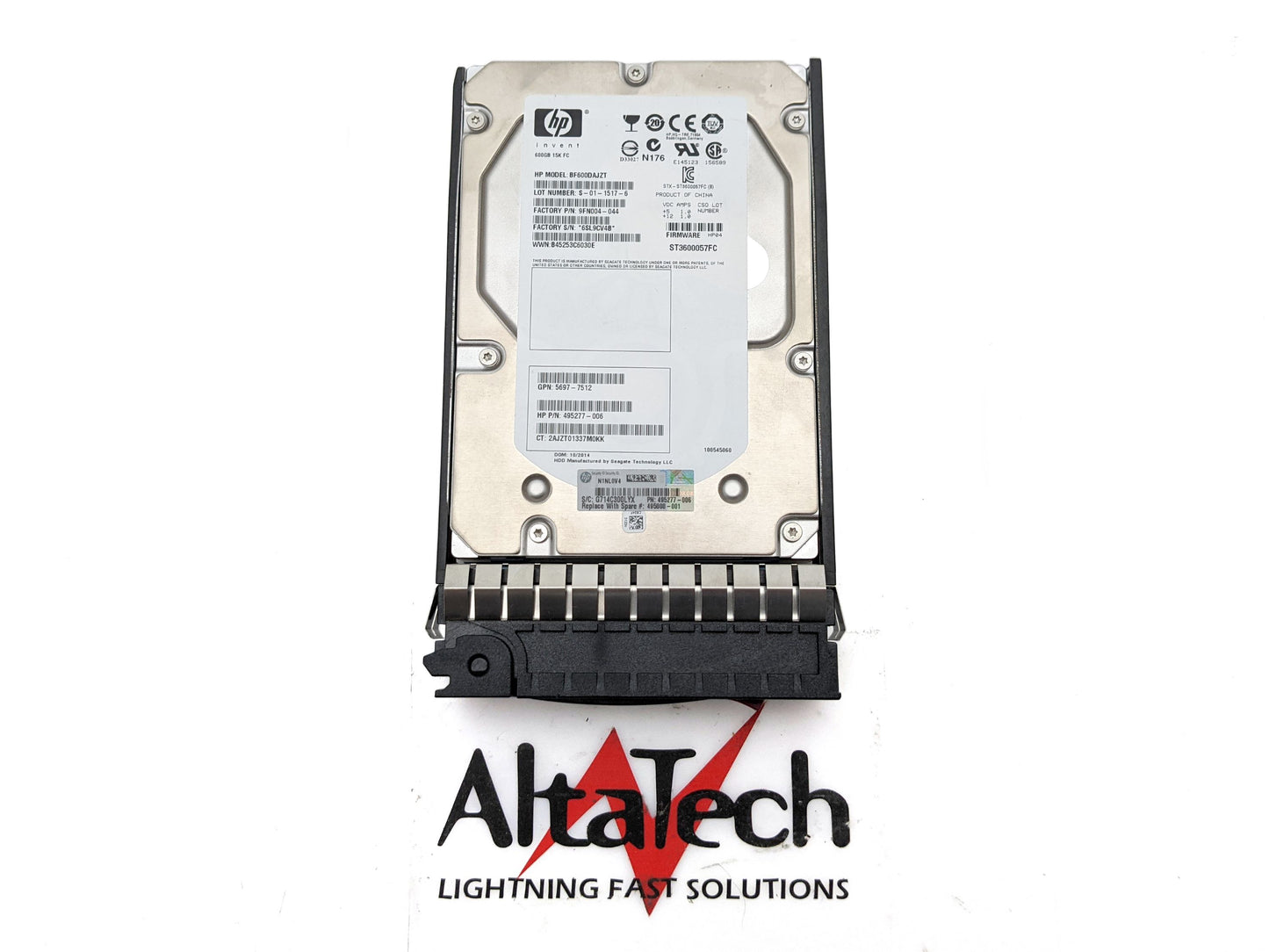 HP 495808-001 600GB 15K FC 3.5" Hard Drive, Used