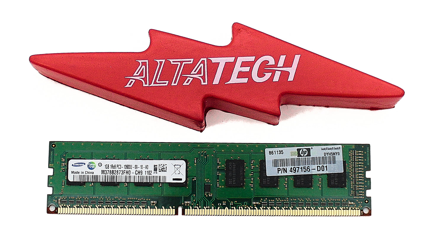 HP 497156-D01 1GB PC3-10600U DDR3-1333 1RX8 N-ECC, Used