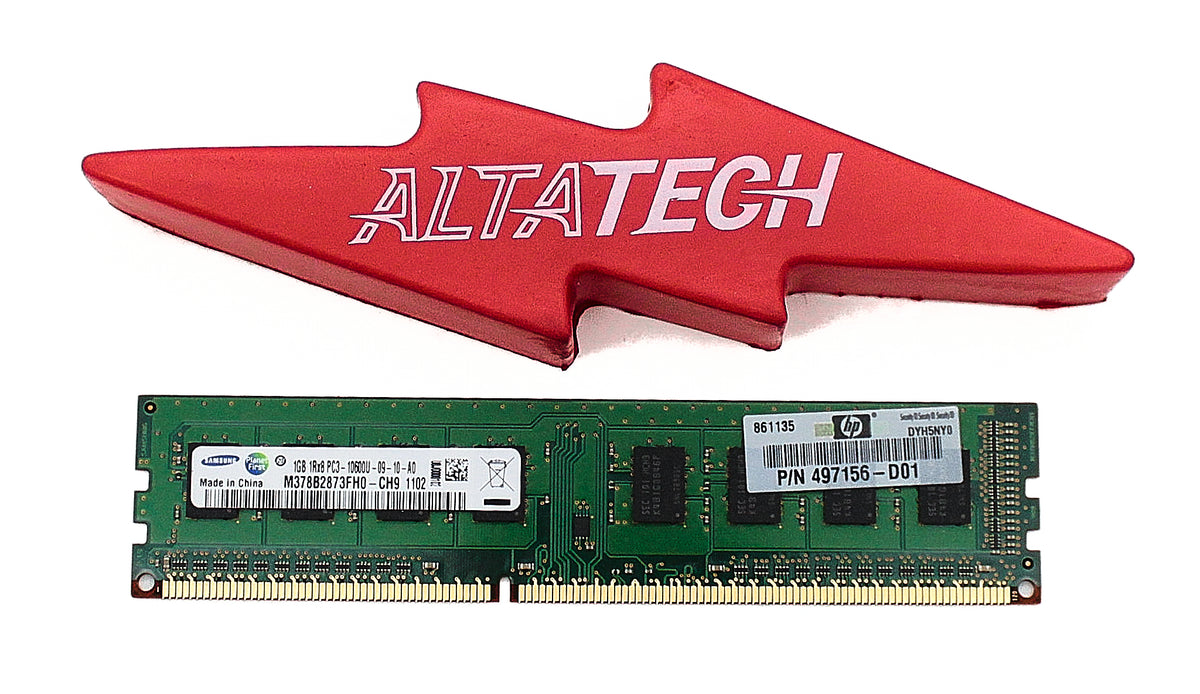 HP 497156-D01 1GB PC3-10600U DDR3-1333 1RX8 N-ECC, Used