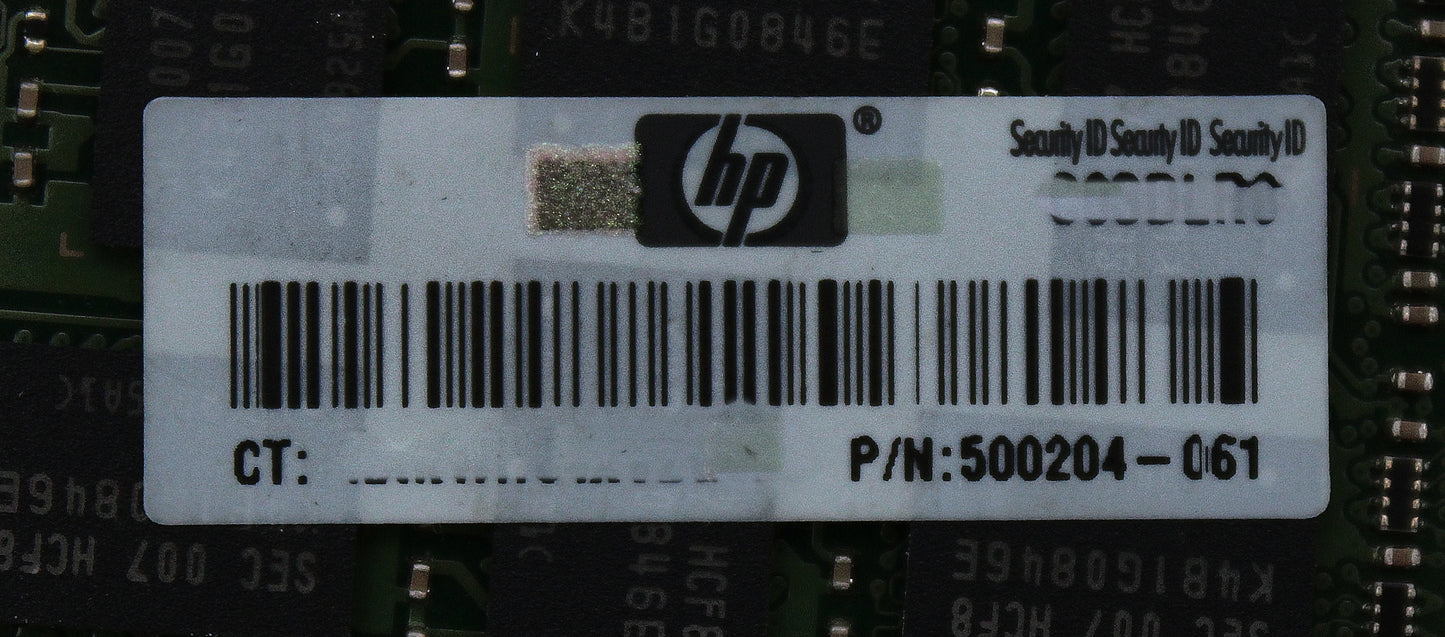 HP 500204-061 4GB(1X4GB) 4RX8 PC3-8500R LP DIMM, Used
