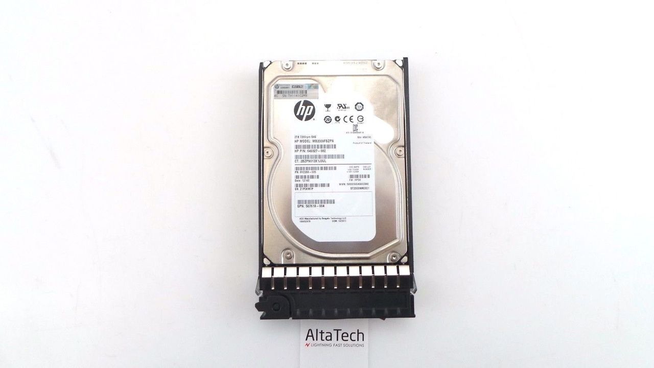 HP 508010-001 2TB 7.2K SAS 3.5" Hard Drive, Used
