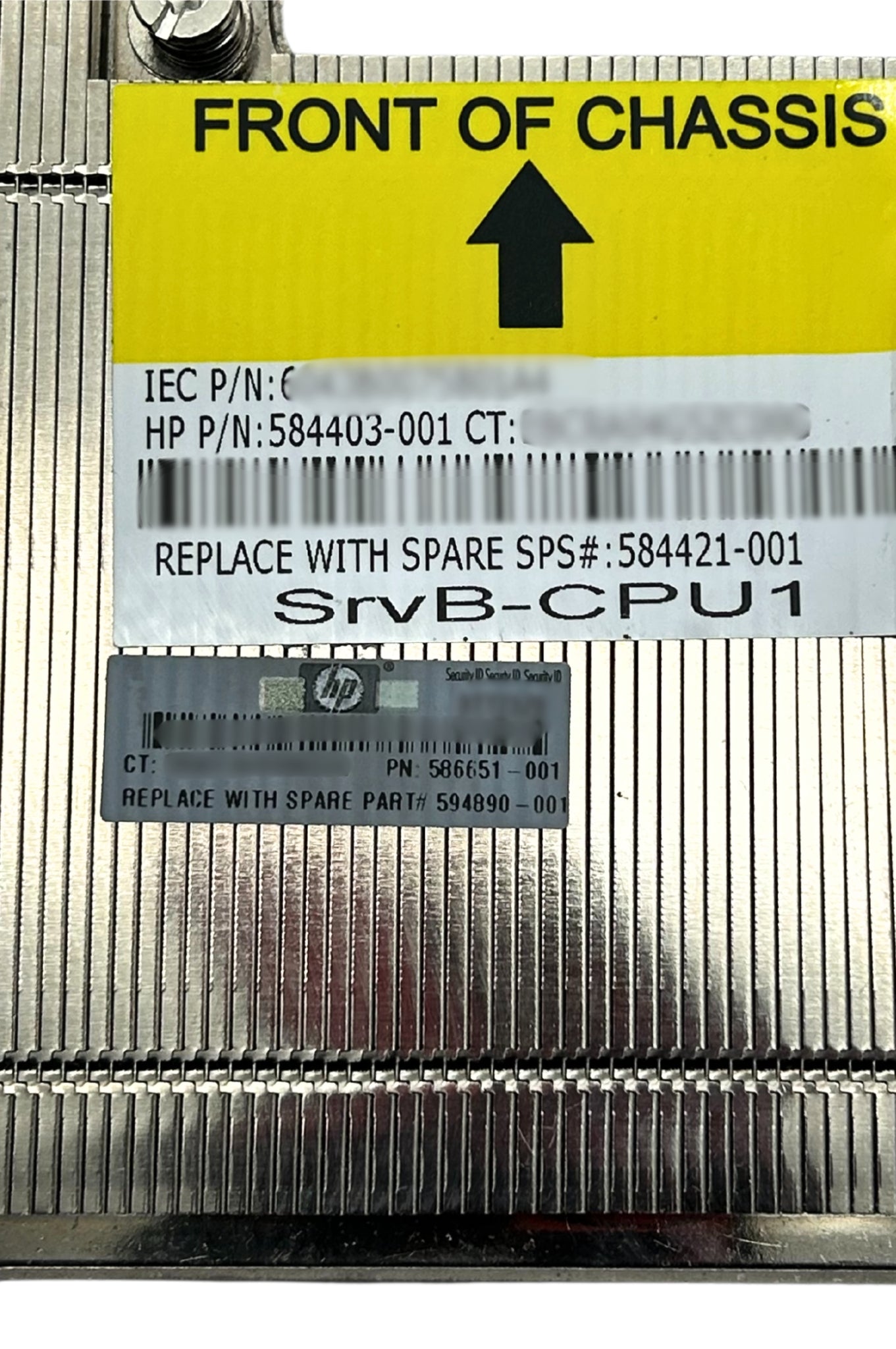 HP 584421-001 BL2X220C G6 HEATSINK SVR B CPU1, Used