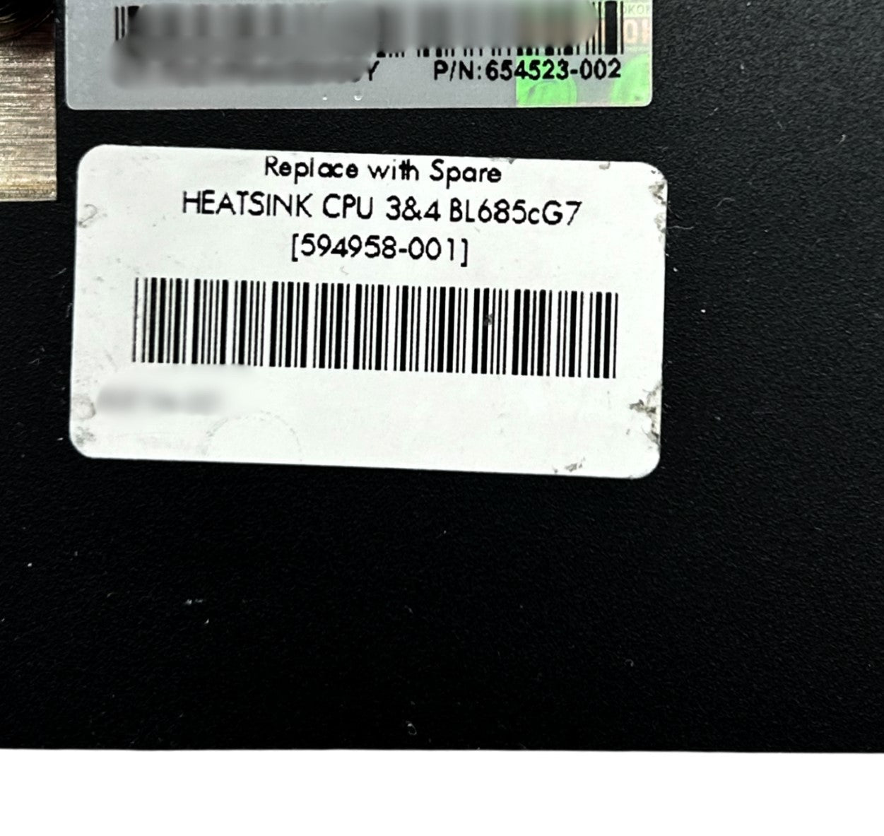HP 594958-001 CPU HEATSINK 3/4 (BL685CG7), Used
