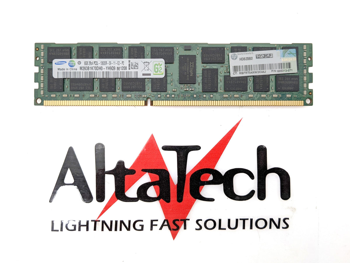 HP 606427-001 8GB PC3L-10600R DDR3-1333 2RX4 ECC, Used