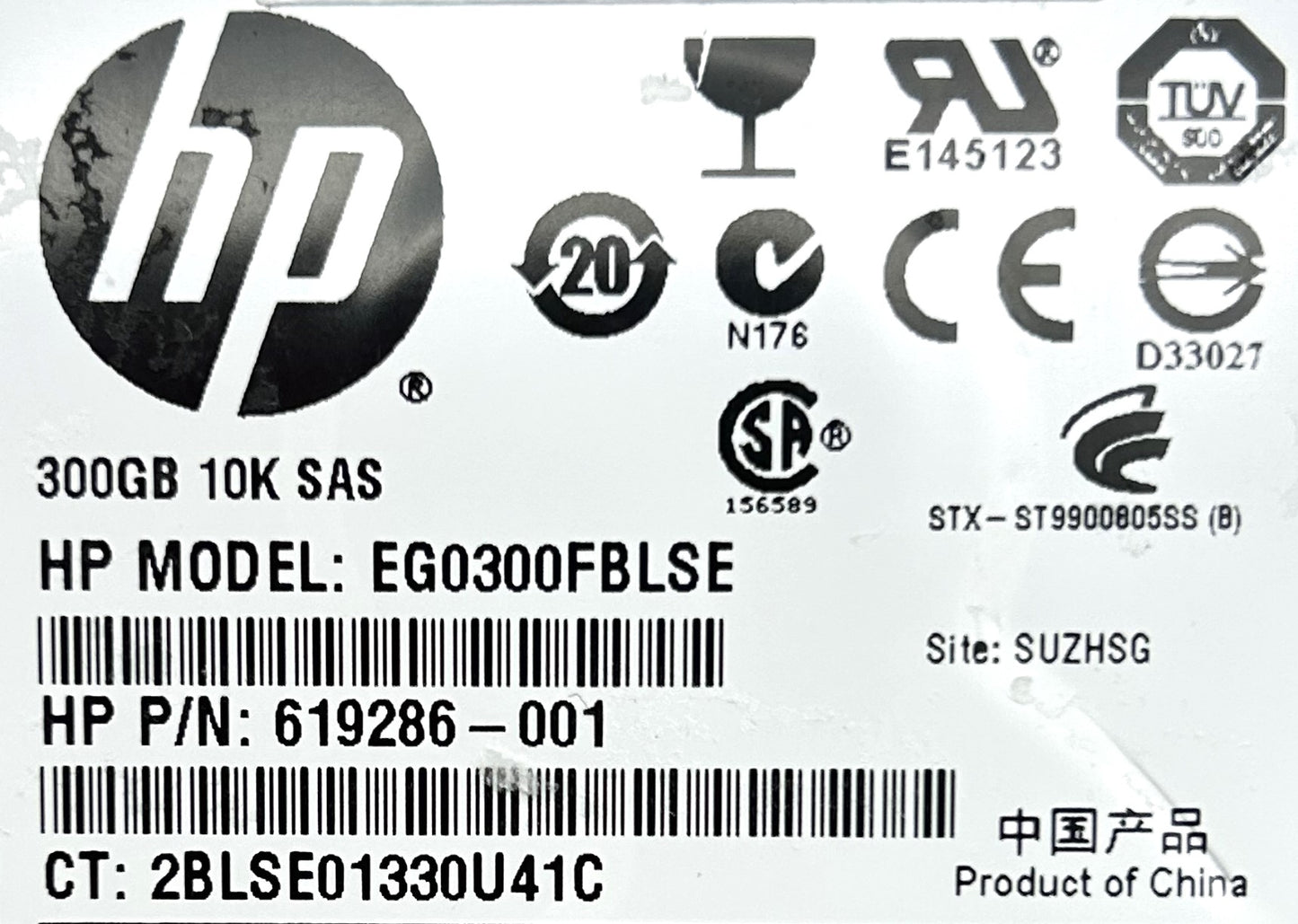HP 619286-001 M6625 300GB 6G SAS 10K 2.5" HDD, Used