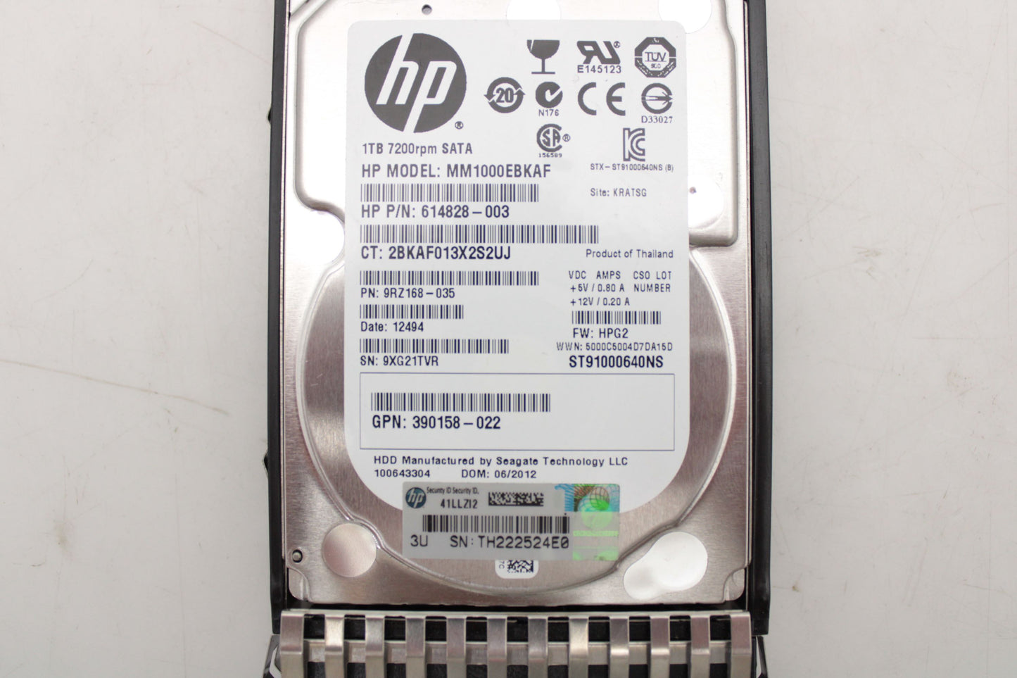 HP 626162-001 1TB 3G SATA 7.2K 2.5IN MDL HDD, Used