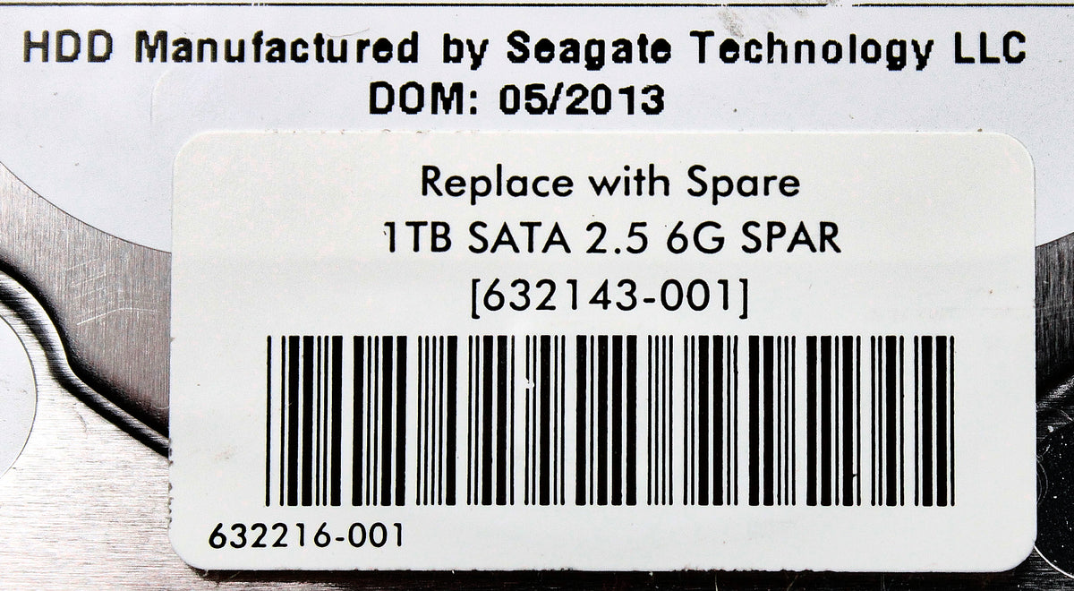 HP 632143-001 1TB 7.2K 6G SFF QR SATA HDD, Used
