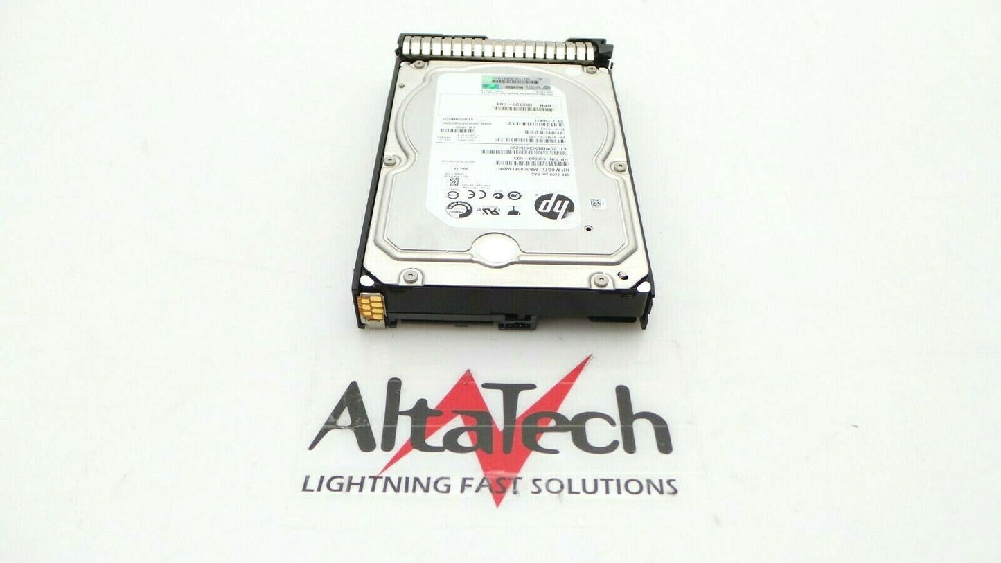 HP 652766-B21 3 TB 7.2K RPM SAS LFF 3.5 Inch MDL Hard Drive, Used