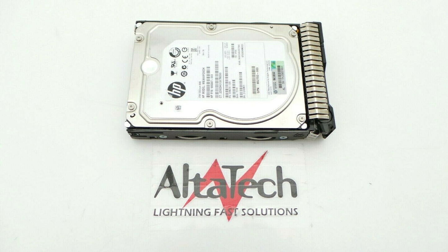 HP 652766-B21 3 TB 7.2K RPM SAS LFF 3.5 Inch MDL Hard Drive, Used