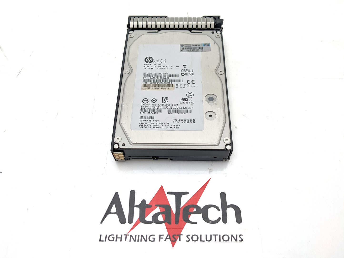 HP 653952-001 600GB SAS SC LFF Hard Disk Drive, Used