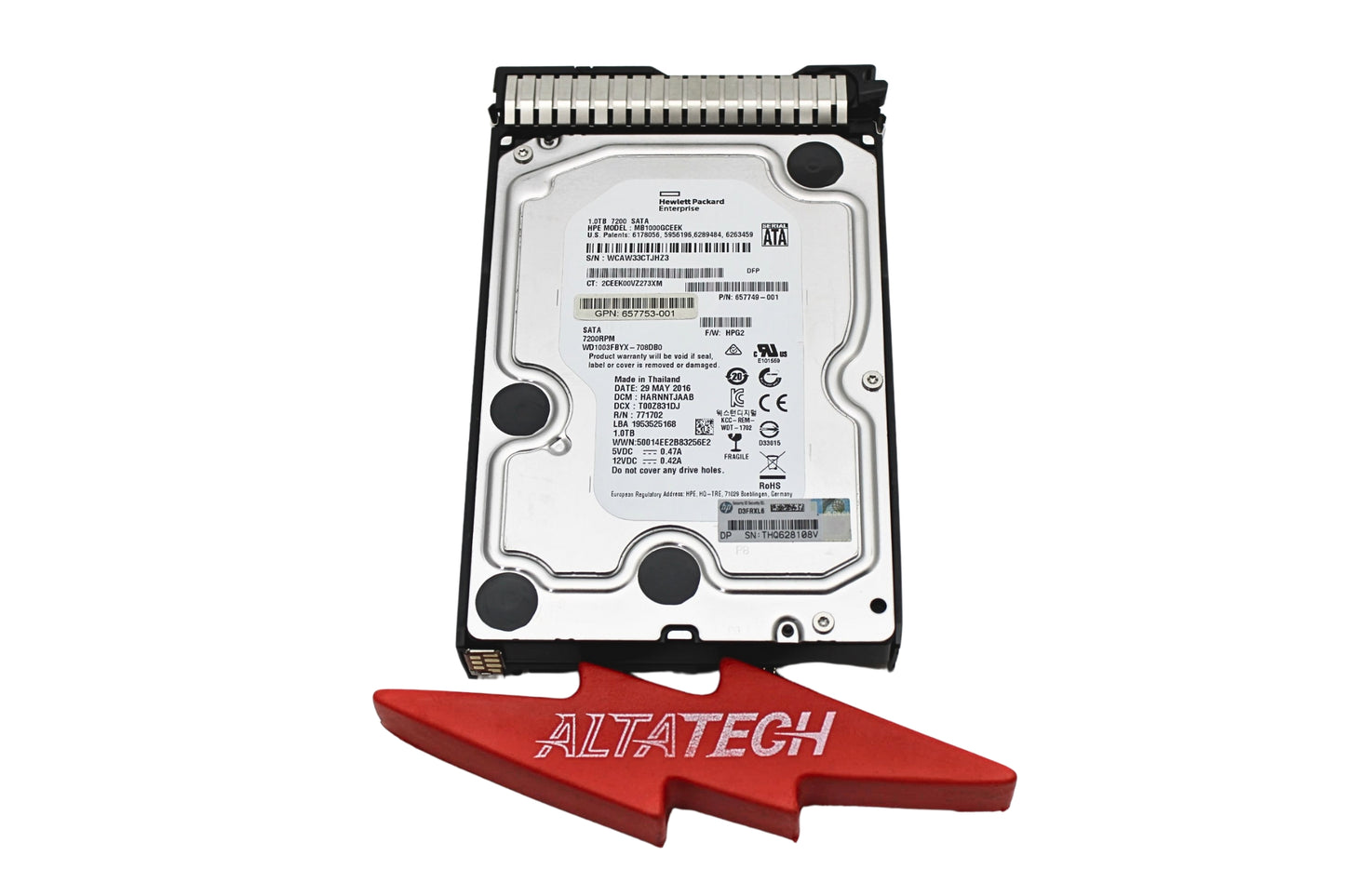 HP 657750-B21 1TB 6G 7.2K LFF SATA MDL SC HDD, Used