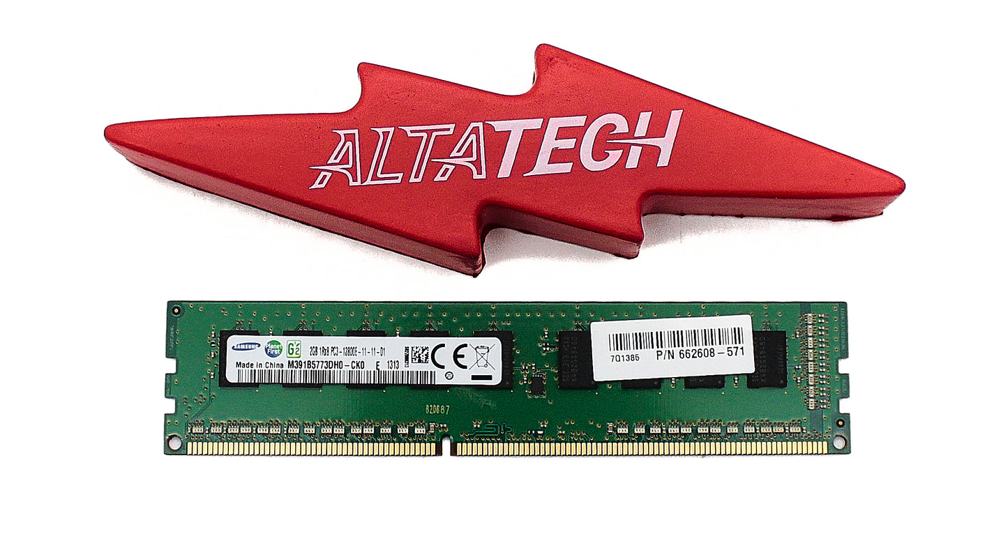 HP 662608-571 2GB PC3-12800E DDR3-1600 1RX8 ECC, Used