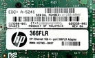 HP 665238-001 ETHERNET 1GB 4-PORT 366FLR ADAPTER, Used