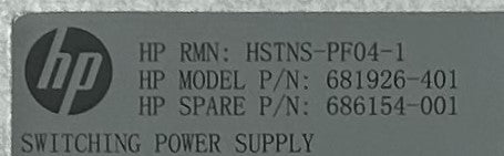 HP 686154-001 600W 48VDC HT PLG P/S KIT, Used
