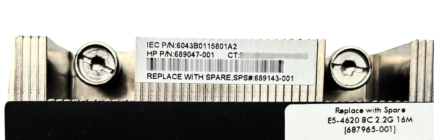 HP 689143-001 CPU 1/2 HEATSINK (BL660CG8), Used