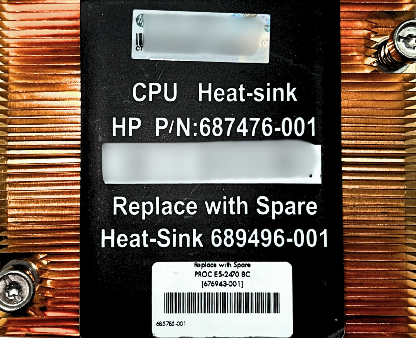 HP 689496-001 PROLIANT SL450 HEATSINK SCREW DOWN, Used