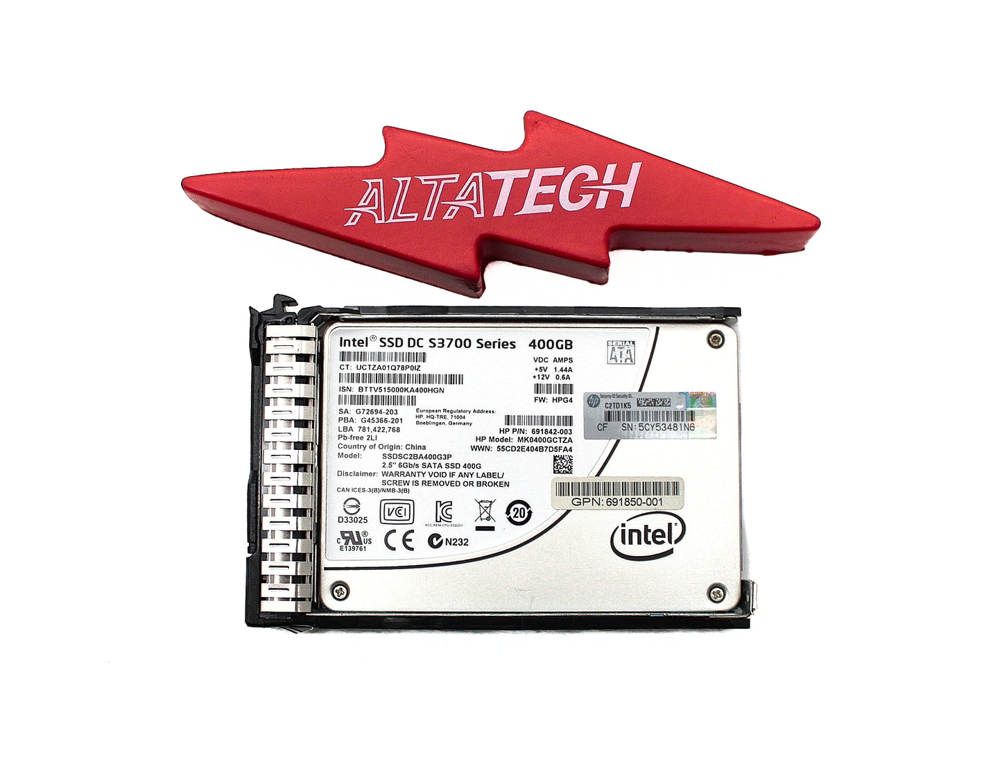 HP 692166-001 400GB 6G SFF SATA ME SC EM SSD HDD, Used