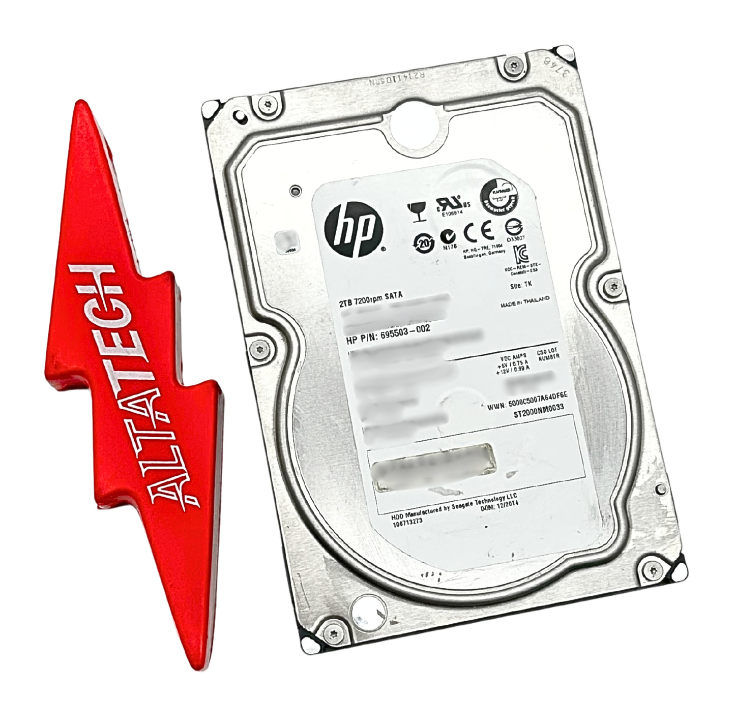 HP 695503-002 HP 2TB 7.2K 3.5 inch SATA 6GBS HDD Hard Disk Drive, Used