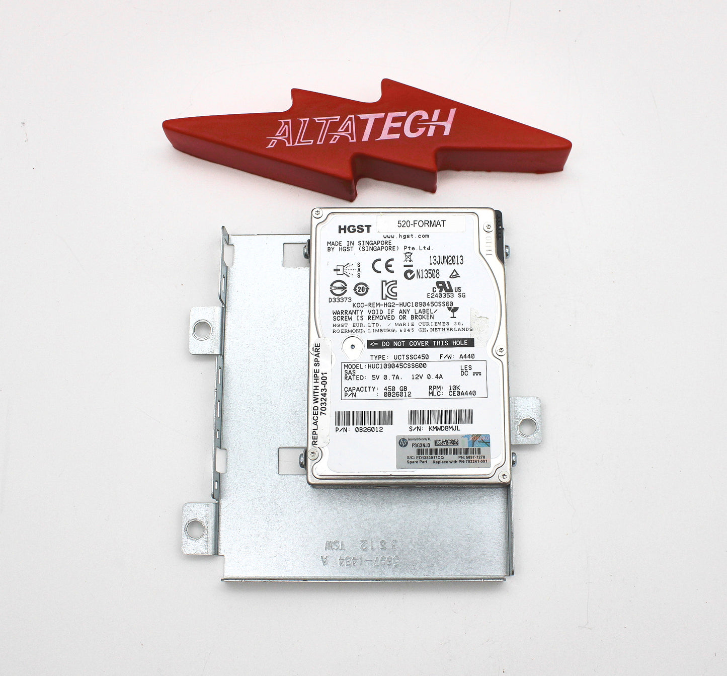 HP 703243-001 450GB 10K RPM DC4 SPS-DRIVE SAS, Used