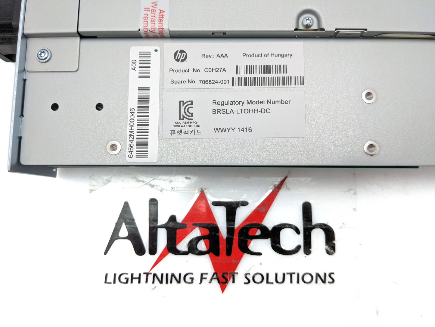 HP 706824-001 MSL LTO-6 Ultrium 6250 HH SAS Tape Drive, Used