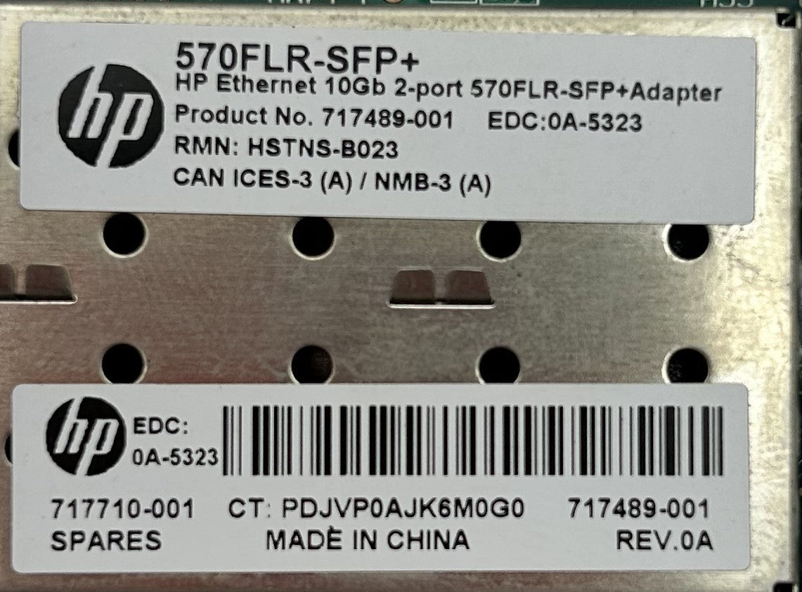 HP 717489-001 10GB 2PORT 570FLR-SFP+ ETHERNET ADR, Used