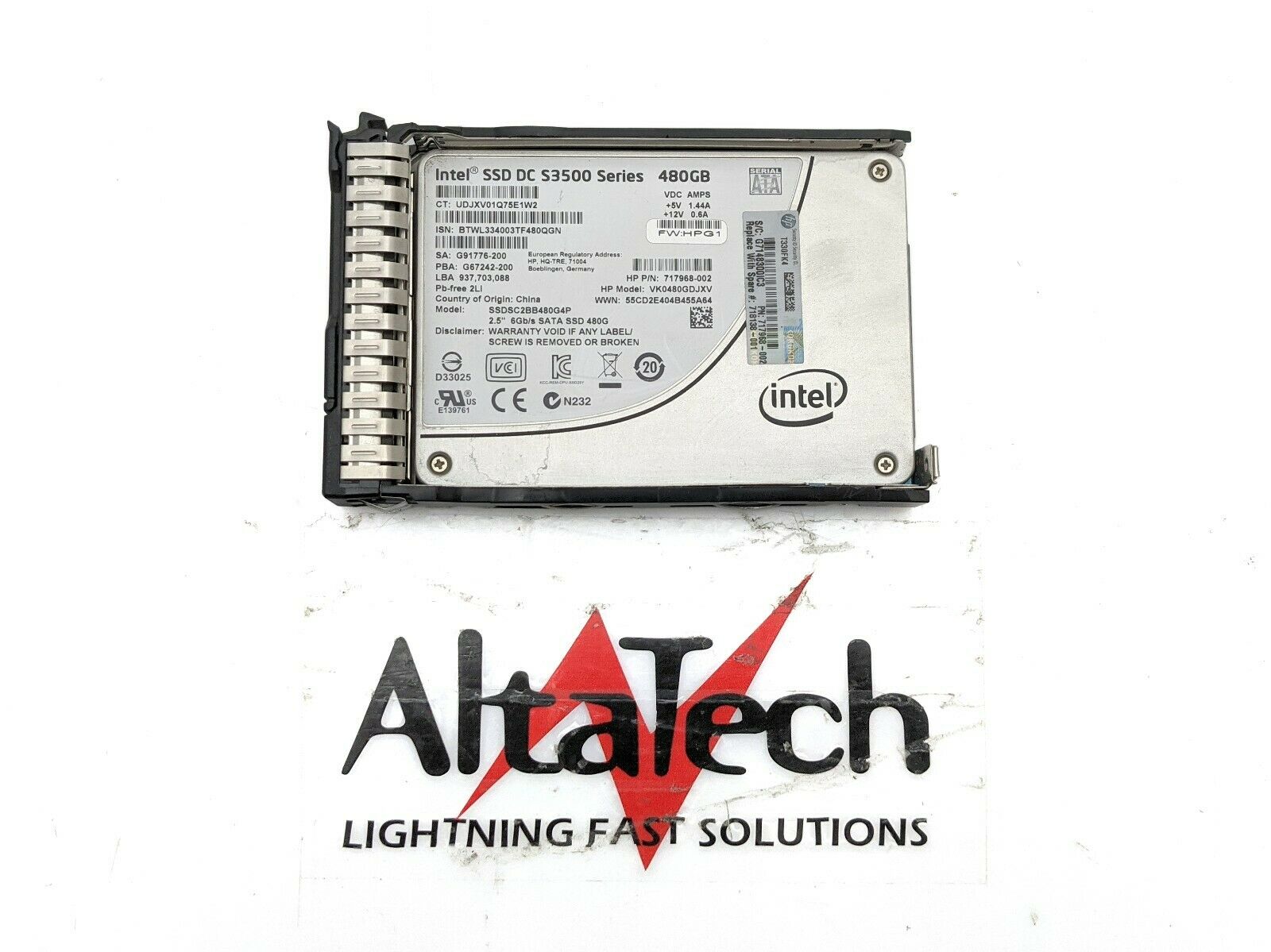 HP 718138-001 480GB SSD SATA 2.5 SFF 6G, Used
