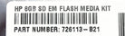 HP 726113-B21 8GB SD EM FLASH MEDIA KIT, New Open Box