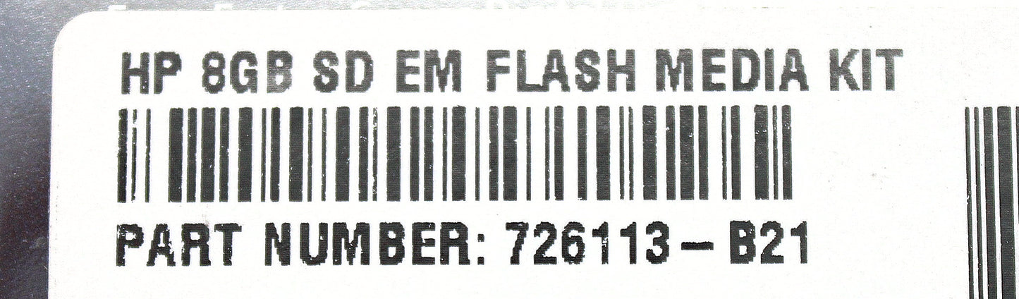 HP 726113-B21 8GB SD EM FLASH MEDIA KIT, New Open Box