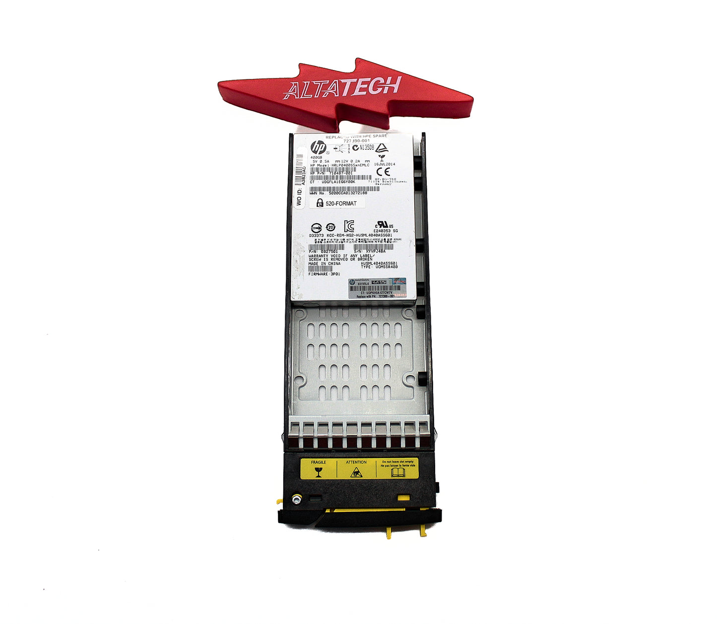 HP 727390-001 400GB 6G SFF SAS MLC 520FORMAT SSD (3PAR), Used