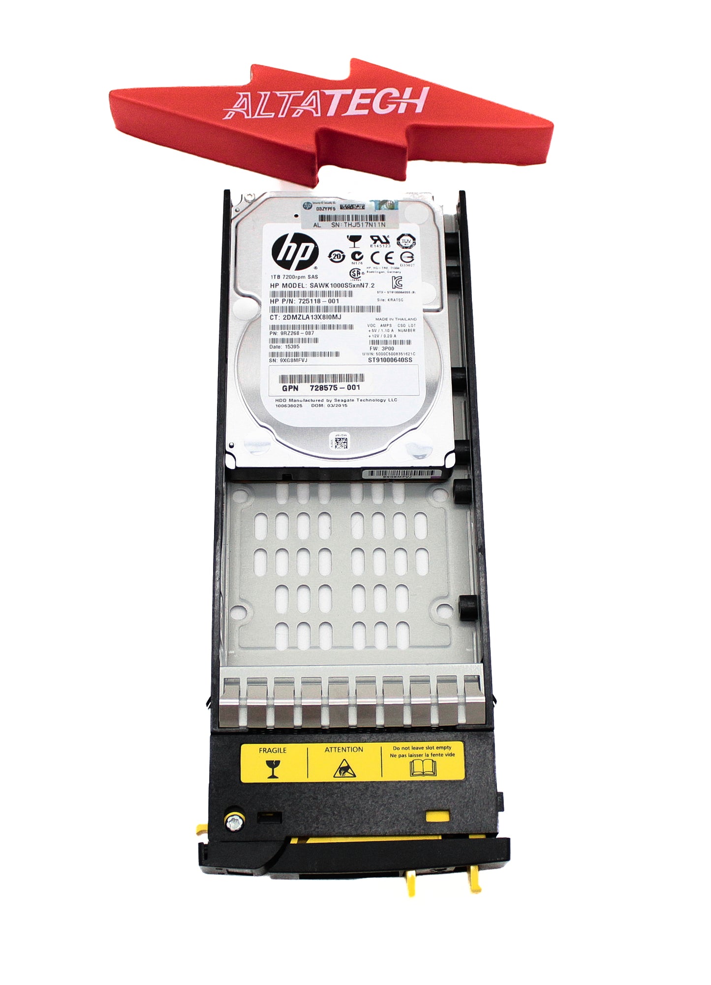 HP 727397-001 1TB 6G 7.2K SFF SAS HDD (M6710), Used